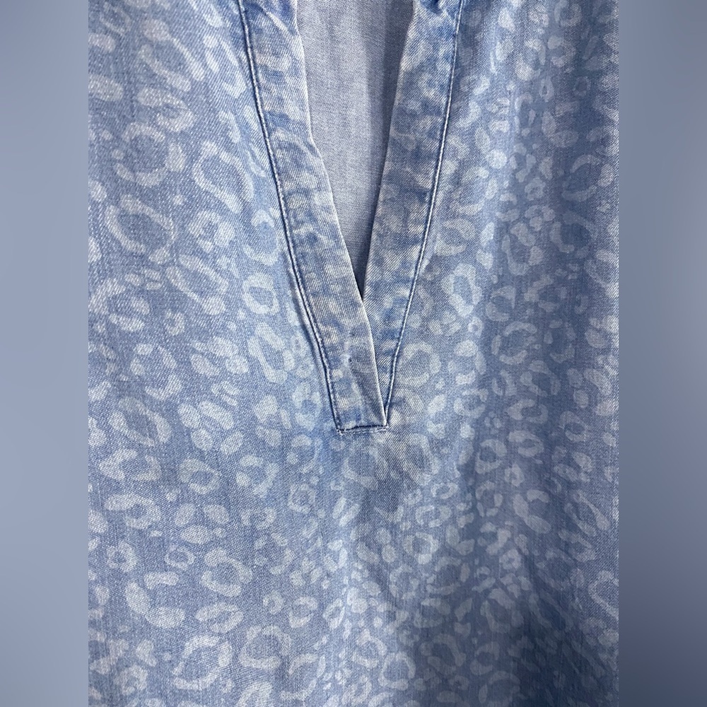 Soft Surroundings - Leopard Print Chambray Blouse - image 5